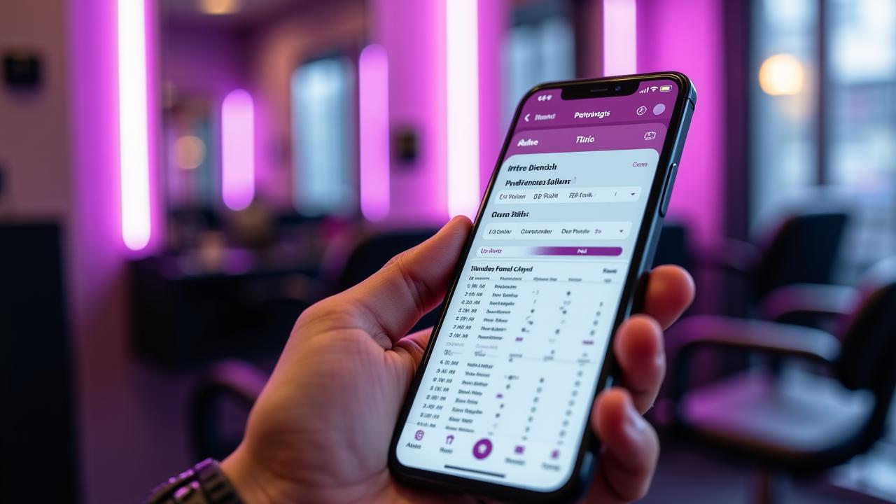 Calendrier de réservation intuitif sur smartphone pour salon de coiffure à Paris